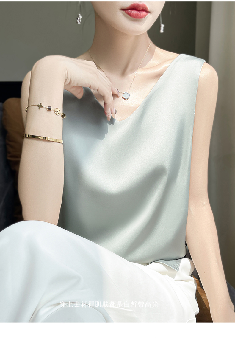 カットソー 優美シルエット ノースリーブ Vネック
