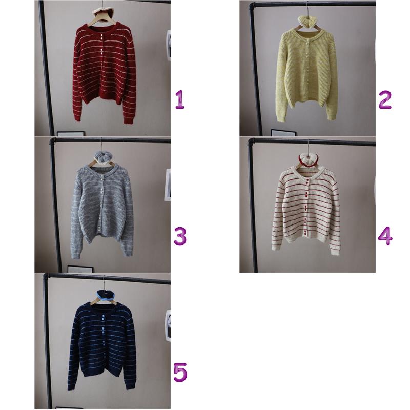 カットソー 長袖ニットカーディガン 韓国風レディース 5色展開