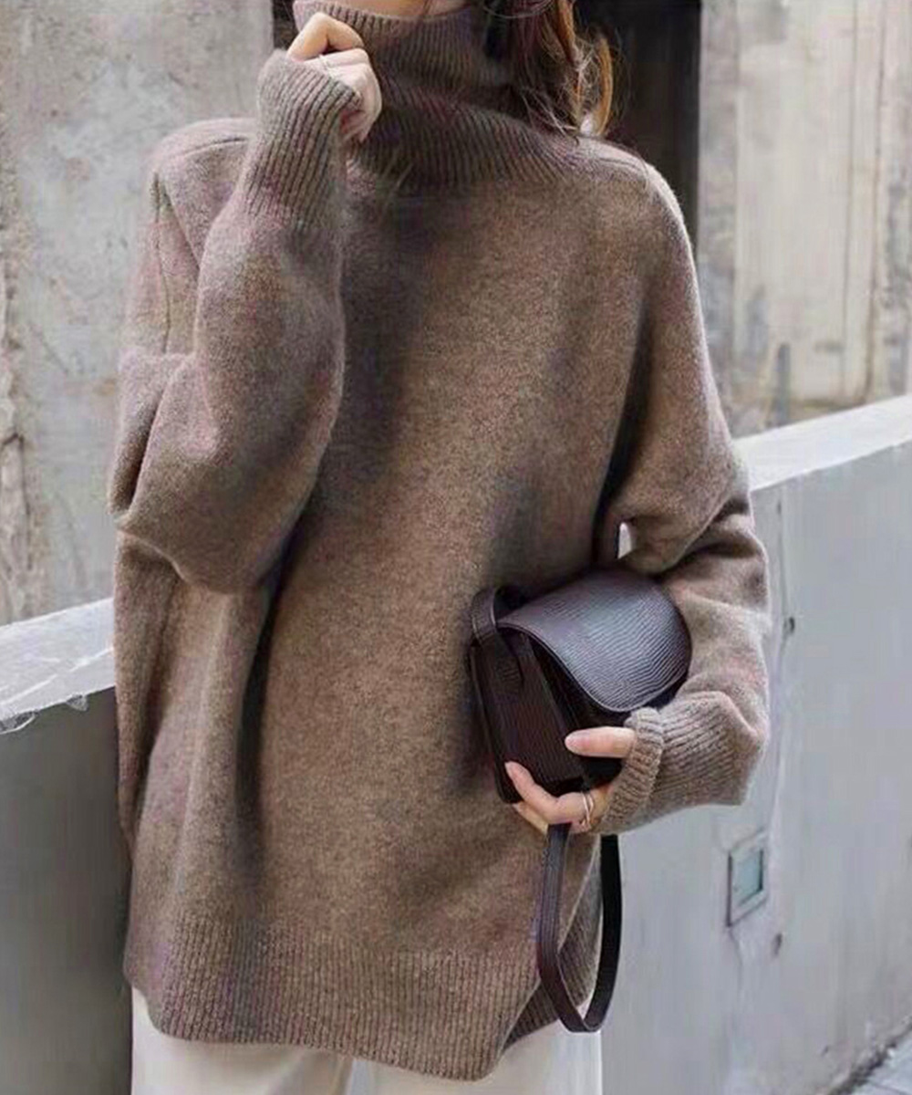 カットソー 長袖タートルネックニット レディース 秋冬