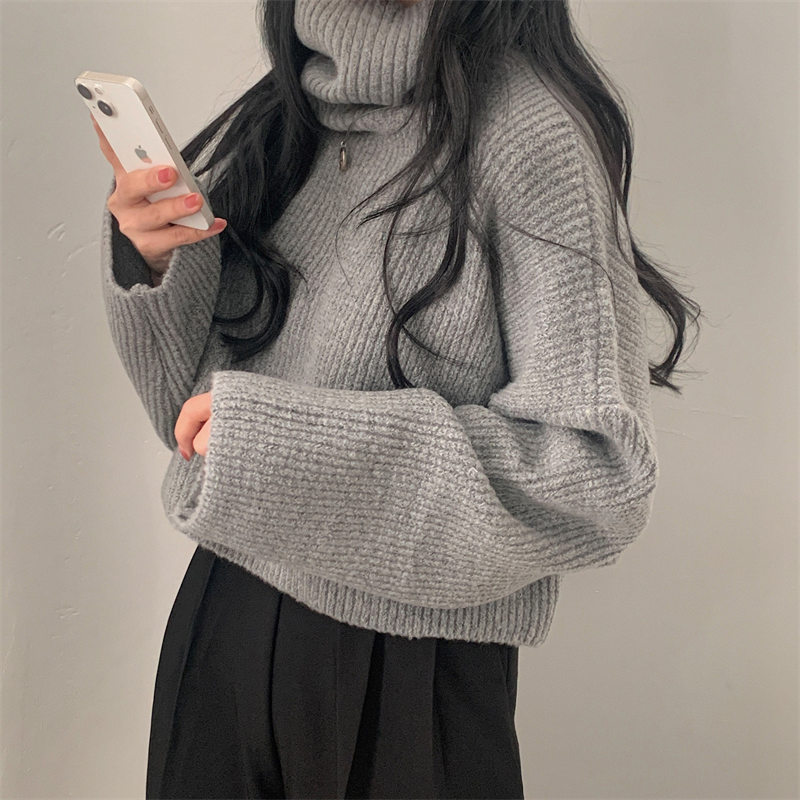 カットソー 秋冬新作 韓国風ハイネックニットセーター