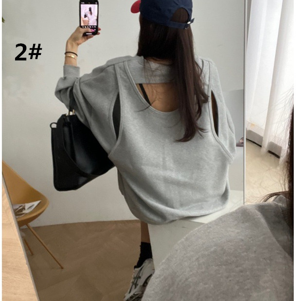 カットソー 韓国風長袖プルオーバー レディース秋冬新作トレーナー