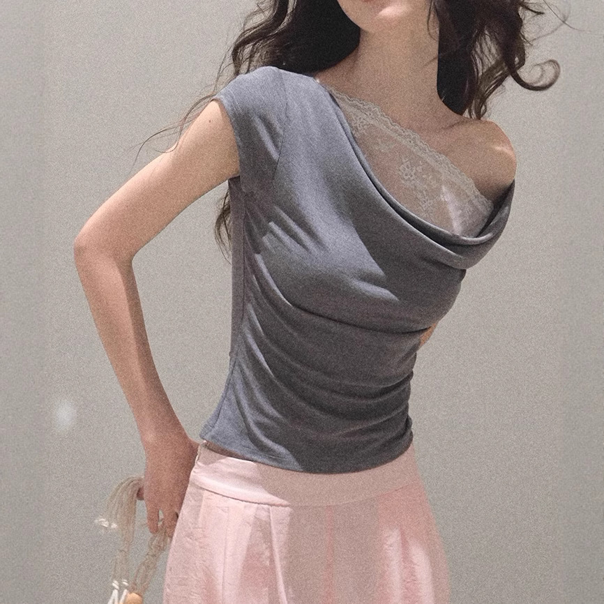 カットソー 優美ドレープ ボートネックカットソー