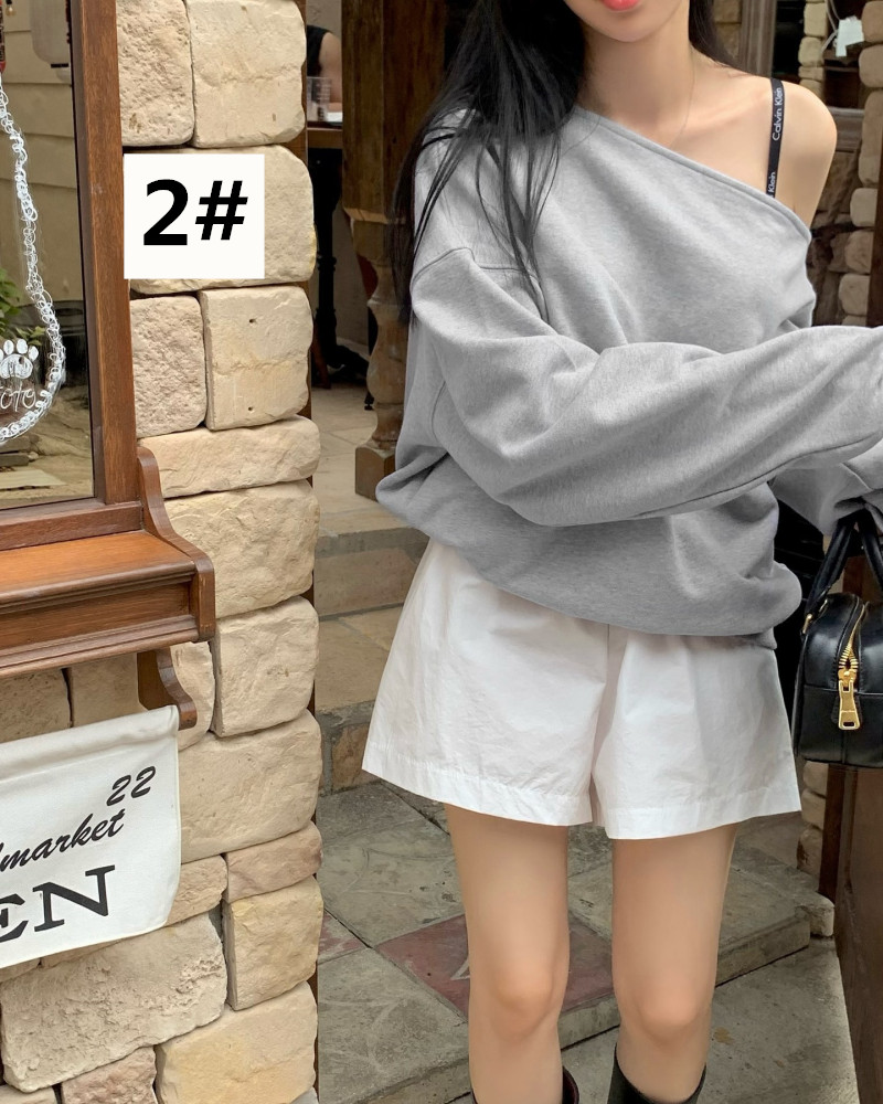 秋新作 ボートネック プルオーバー 長袖 レディース 韓国風 カットソー