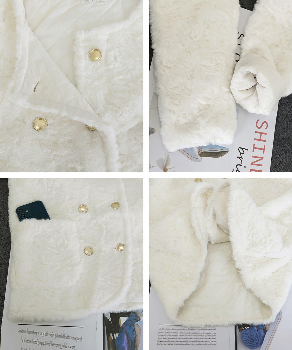 カットソー 長袖もこもこボアジャケット 韓国風防寒アウター