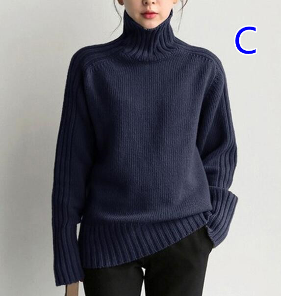 カットソー 韓国風タートルネックニットセーター秋冬レディース毛糸トップス