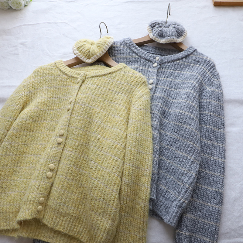 カットソー 長袖ニットカーディガン 韓国風レディース 5色展開