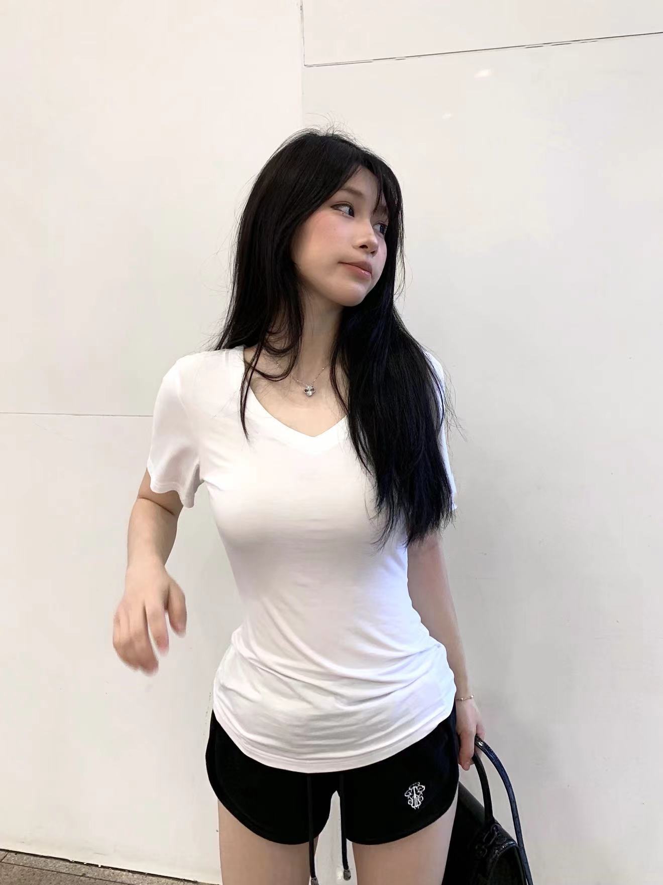 カットソー シンプル美シルエット半袖カットソー