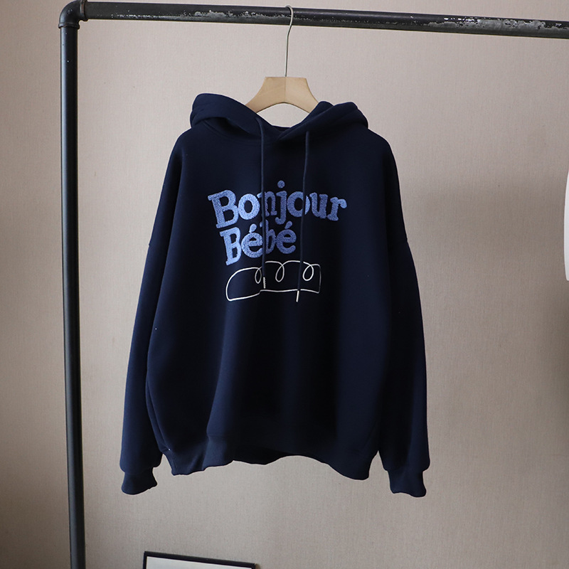 カットソー レディース長袖パーカー韓国風文字プリントスウェット5色