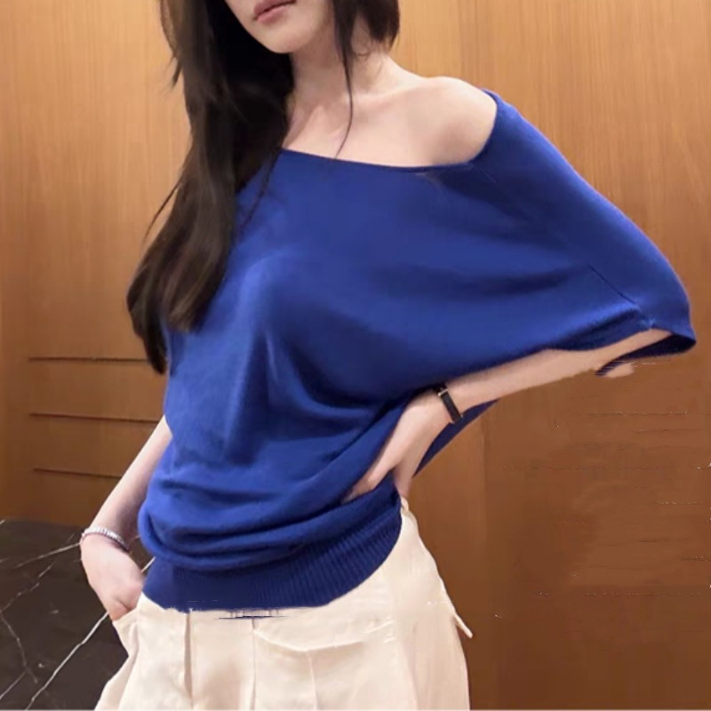 カットソー 優美なドレープボートネック