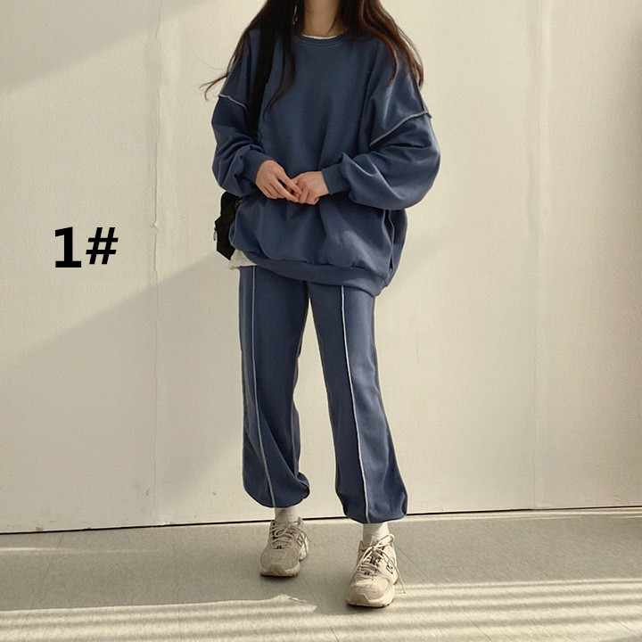 カットソー 長袖スウェット上下セット レディース秋冬カジュアル部屋着