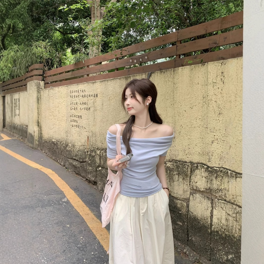 カットソー カットソー 優美な肩見せボートネック