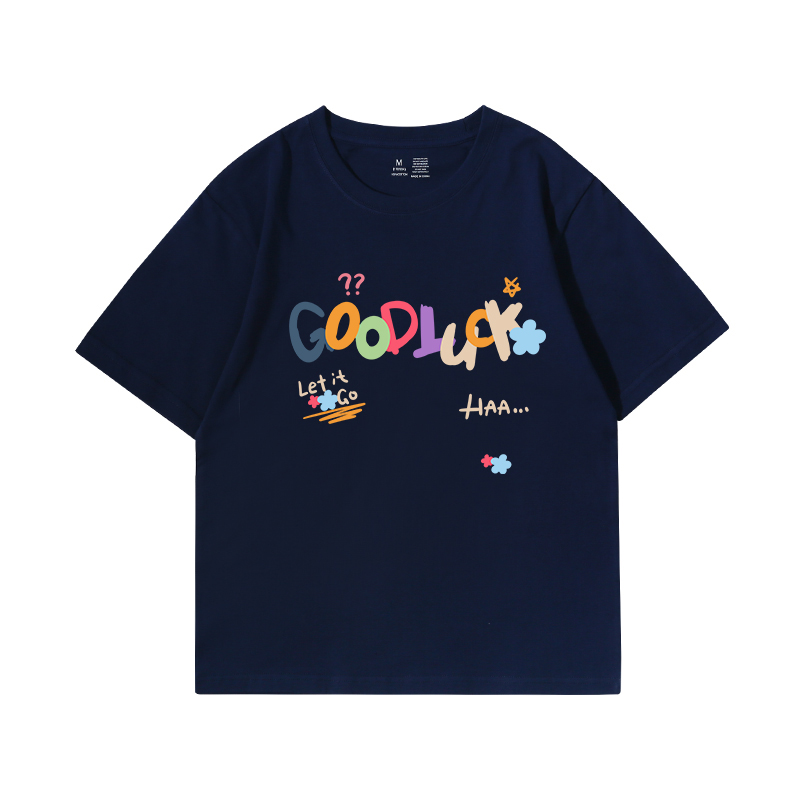 カットソー カラフル文字プリント半袖カットソー