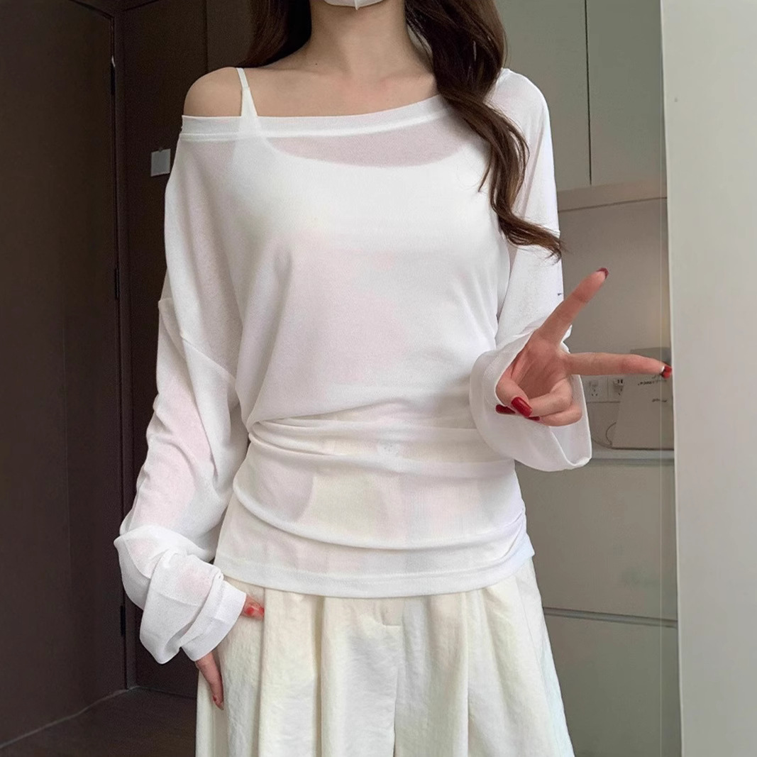 カットソー 肩見せ優美ボートネックカットソー