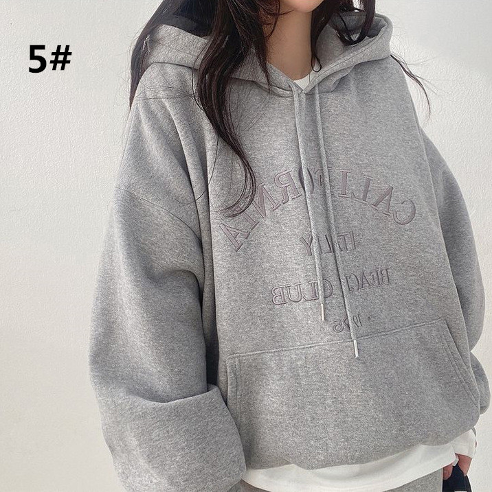 カットソー 長袖フード付きパーカー レディース秋冬カジュアル　(薄手・裏起毛　2種類)