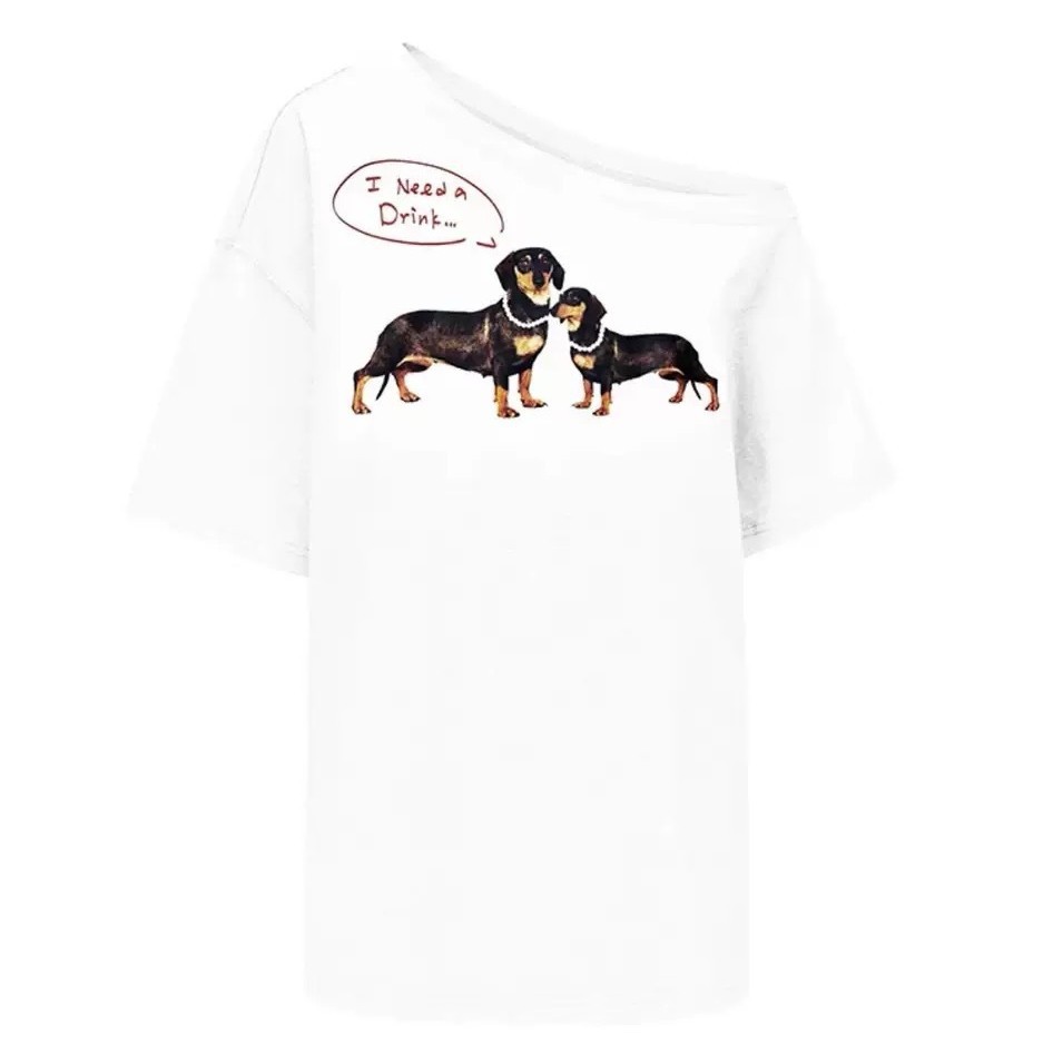 カットソー 愛犬メッセージボートネックカットソー