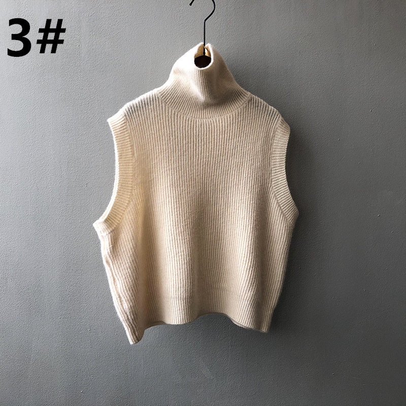 カットソー 秋冬新作 タートルネック ニットベスト 袖なし 体型カバー レディース