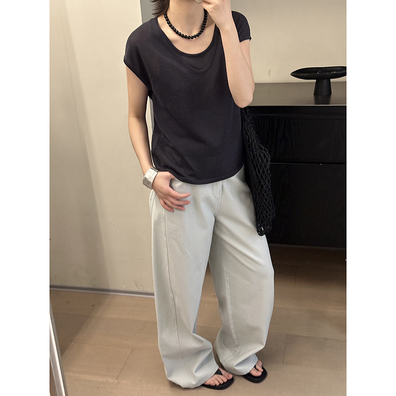 カットソー なめらか素材 ゆるシルエット半袖