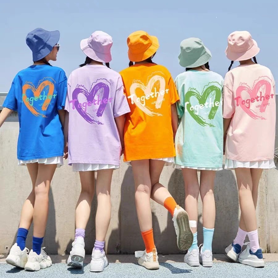 カットソー 絆のハートプリント半袖カットソー