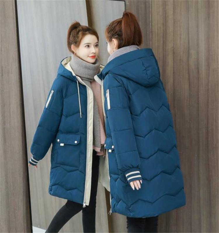 カットソー 冬服長袖ダウンコート ゆったり中丈レディース防寒着