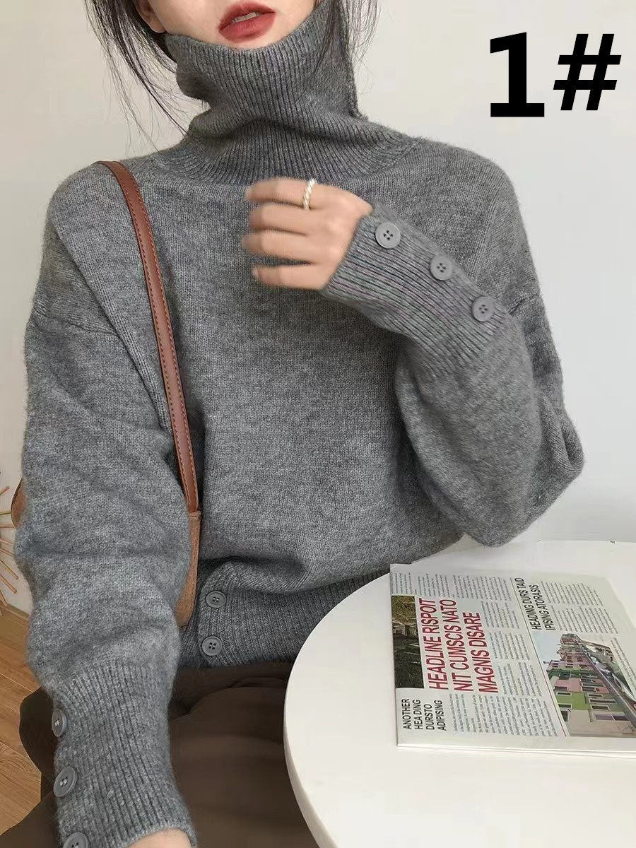 カットソー 秋冬新作 タートルネック ニットセーター 着痩せ 上品 韓国風 レディース