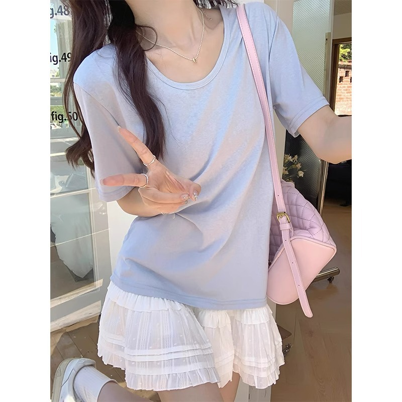 カットソー やわらか優美Uネックカットソー