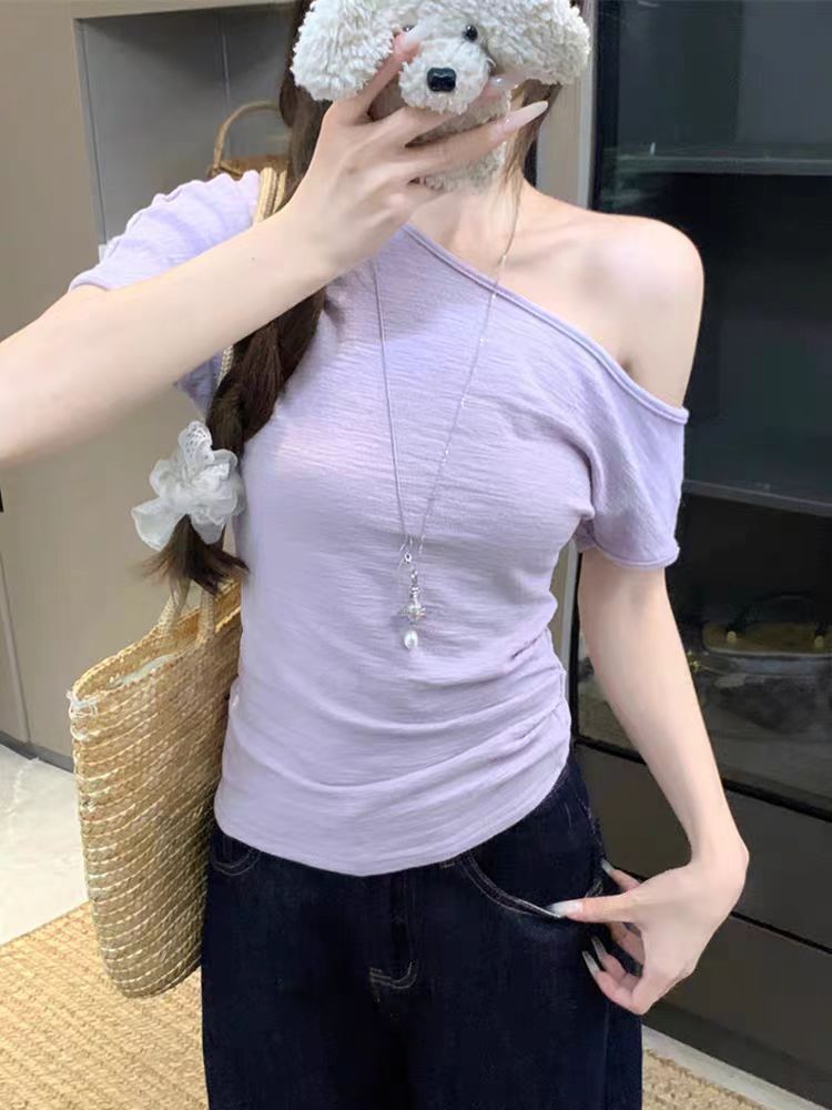 カットソー 肩魅せ大人ボートネックカットソー