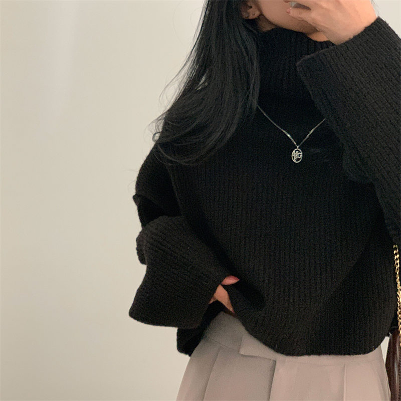 カットソー 秋冬新作 韓国風ハイネックニットセーター