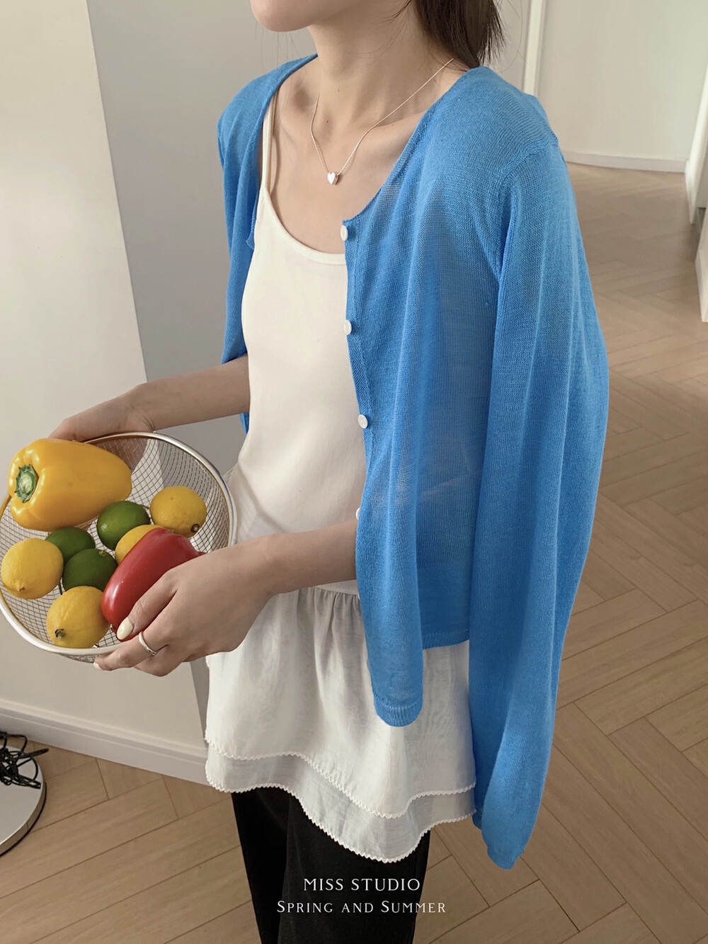 カットソー カットソー 薄手ニット前開きカーディガン