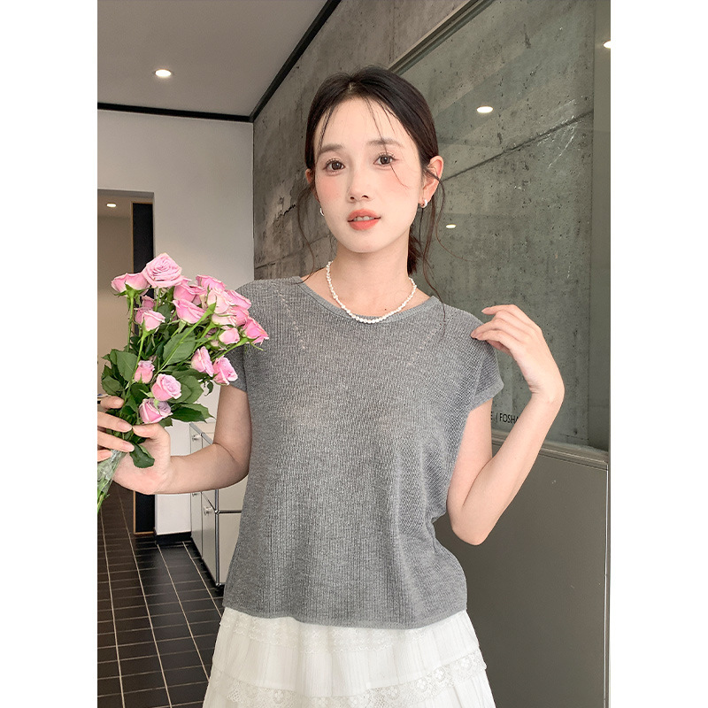 カットソー 後ろ姿も美しいしぼり織り半袖