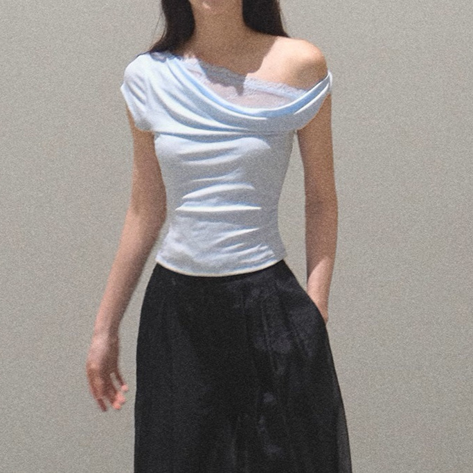 カットソー 優美ドレープ ボートネックカットソー