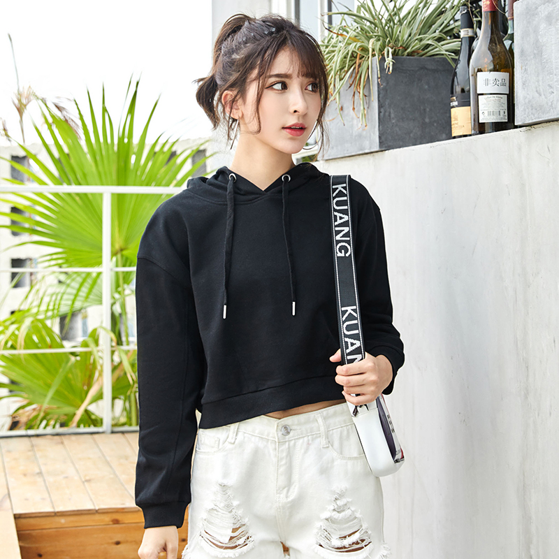 カットソー フード付きドローコードカジュアルトップス