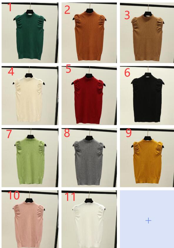 カットソー レディース ハイネック ノースリーブ ニットベスト