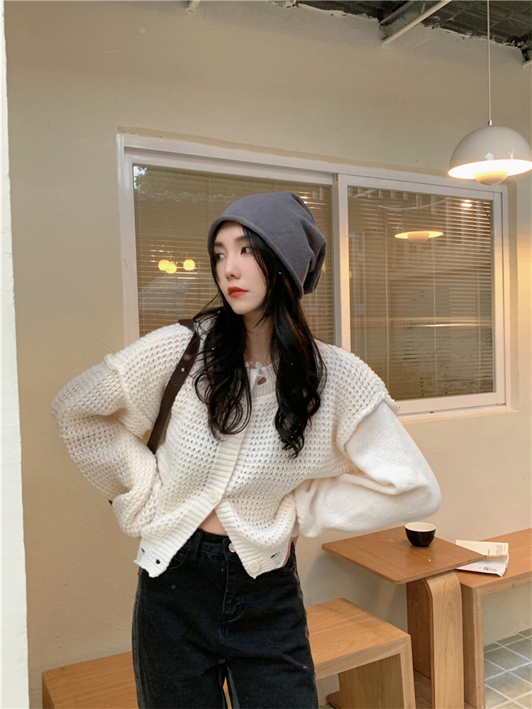 カットソー 冬服 ゆったり長袖ニット カーディガン セーター