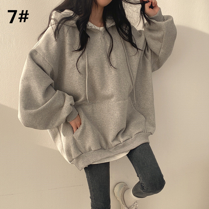 カットソー 長袖パーカー レディース フード付き ゆったり秋冬トップス (薄手・裏起毛　2種類)