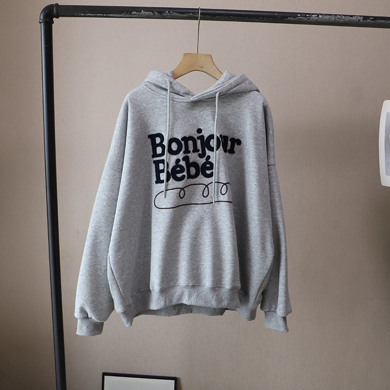 カットソー レディース長袖パーカー韓国風文字プリントスウェット5色