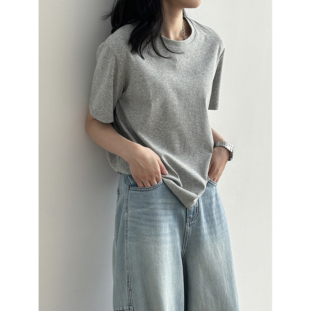 カットソー シンプル美シルエット半袖カットソー