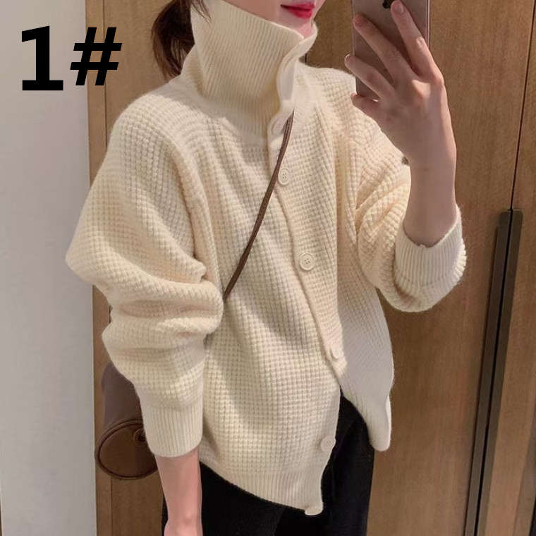 カットソー ハイネック厚手ニットセーター体型カバー着回しレディース