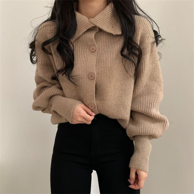 カットソー 秋新作ハイネックニットカーディガンセーター