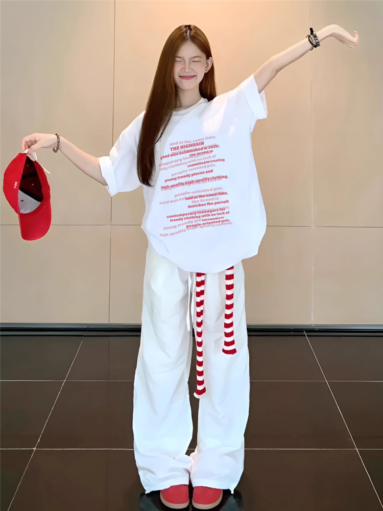 カットソー メッセージプリント半袖カットソー