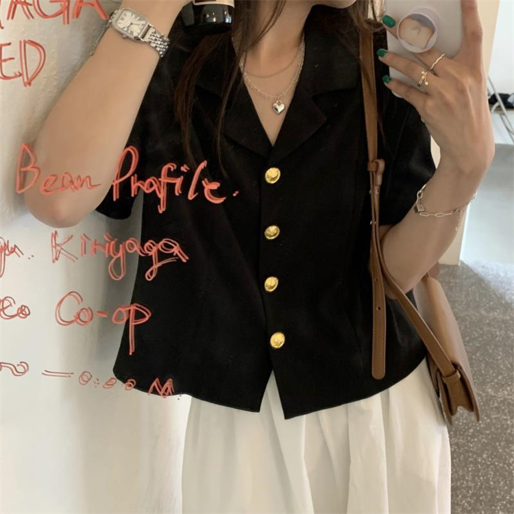 カットソー 春夏半袖Vネックカーディガンジャケット ショート丈