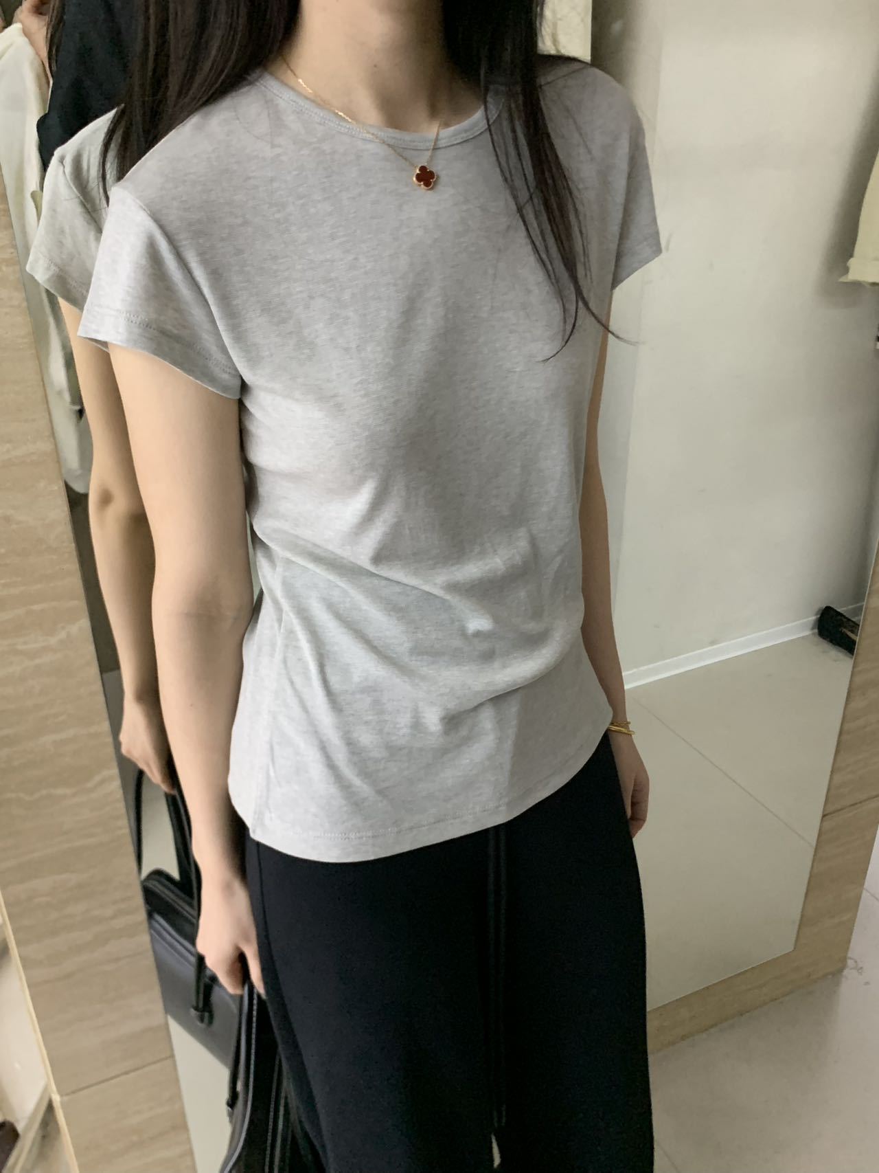 カットソー シンプル上質フィット半袖カットソー