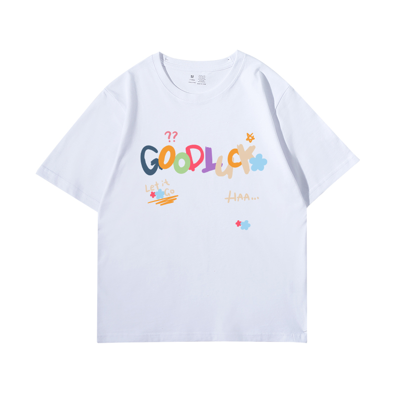 カットソー カラフル文字プリント半袖カットソー