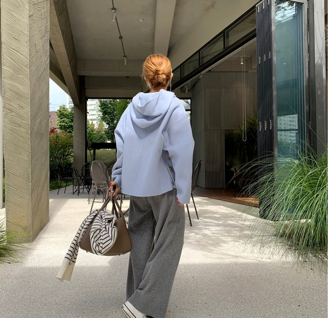 カットソー 秋新作 長袖 厚手 フード付き レディース 着回し トップス