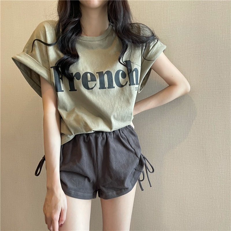 カットソー フランス風ロゴ入り半袖カットソー