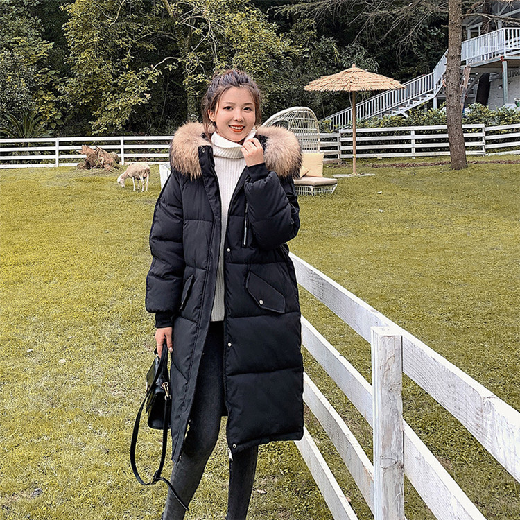 カットソー 大きいサイズ長袖中綿ロングコート防寒羽毛風