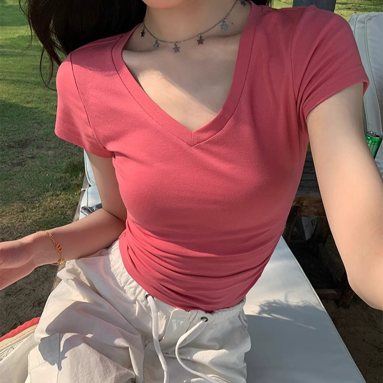カットソー すっきり美人シルエット Vネック