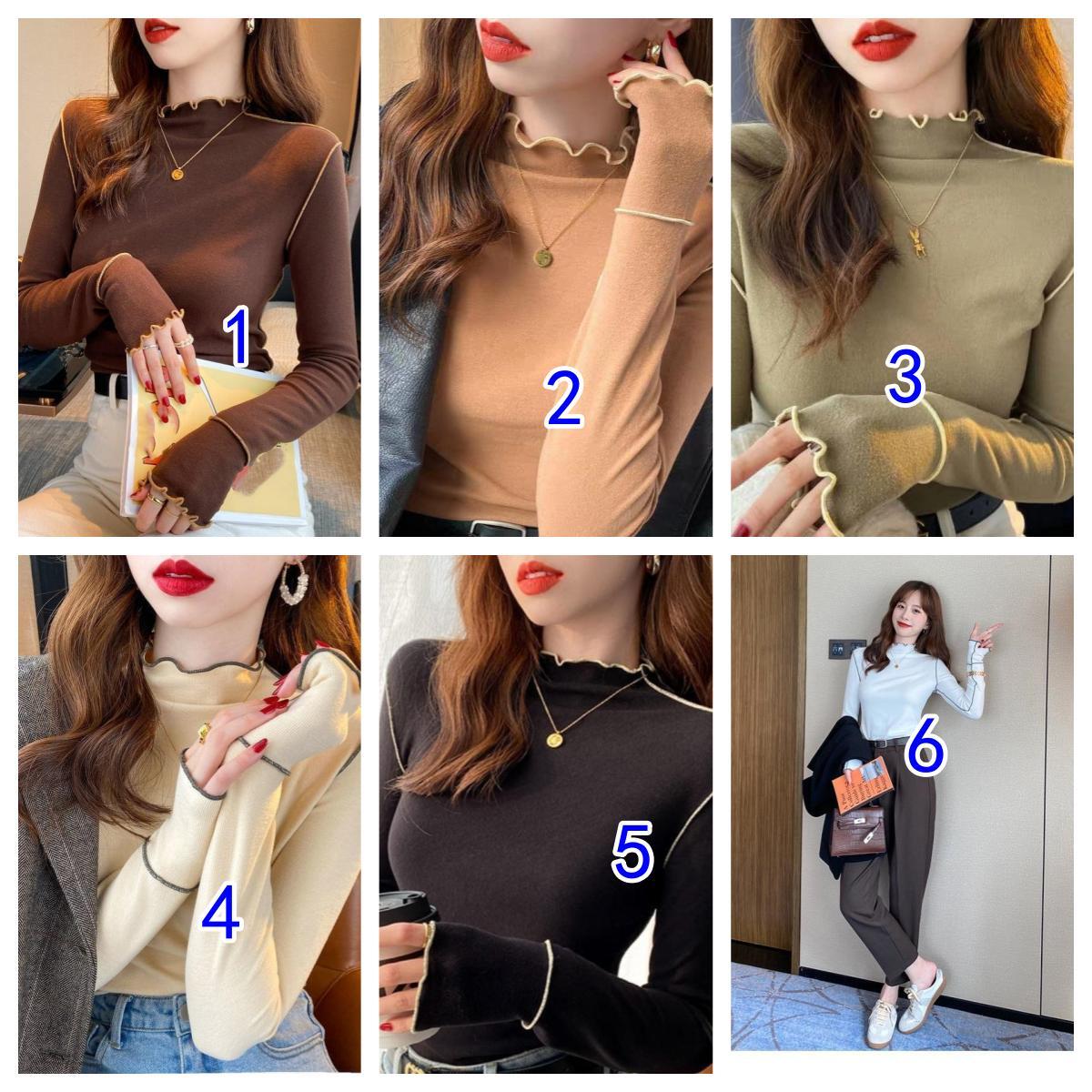 カットソー レディース無地ハイネックニットセーター可愛いトップス