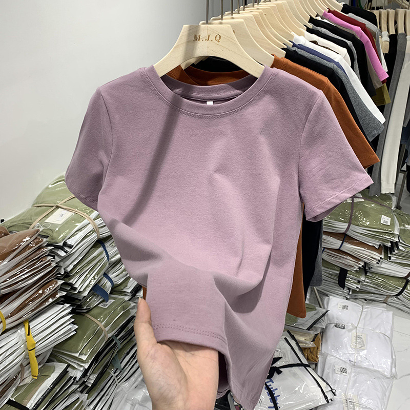 カットソー なめらか素材クルーネックカットソー