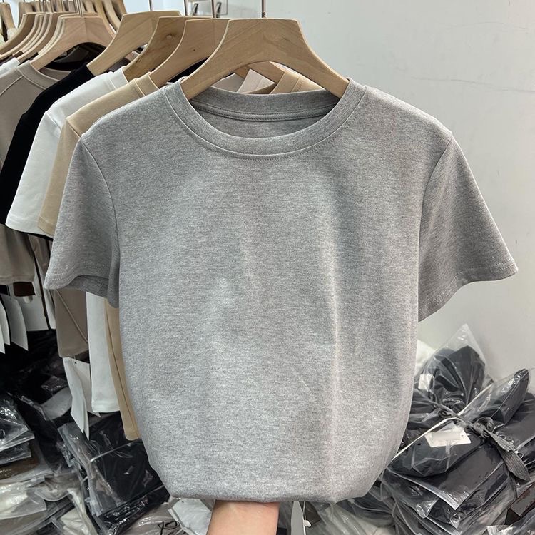 カットソー なめらか素材クルーネックカットソー