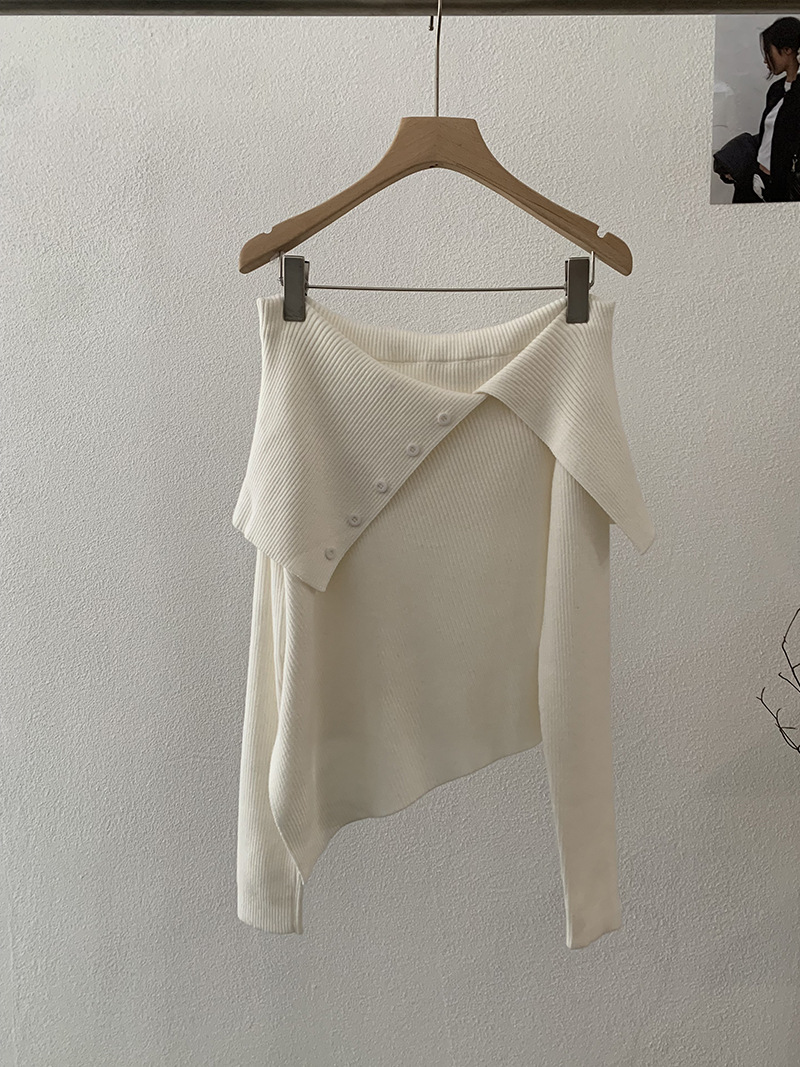 ボートネック韓国風ニットセーター長袖カットソー6色